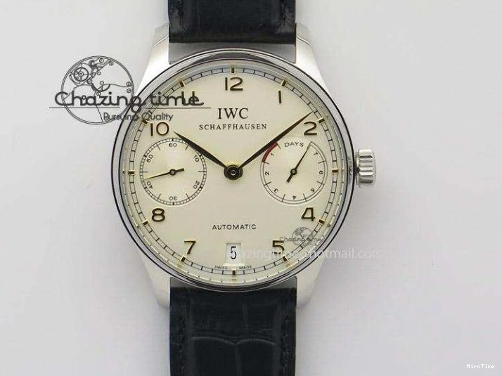 MIROTIME 0308 Portuguese Chrono SS ZF 1:1 Best Edition Gray Dial SS On Black Leather Strap A ZipUp 7215